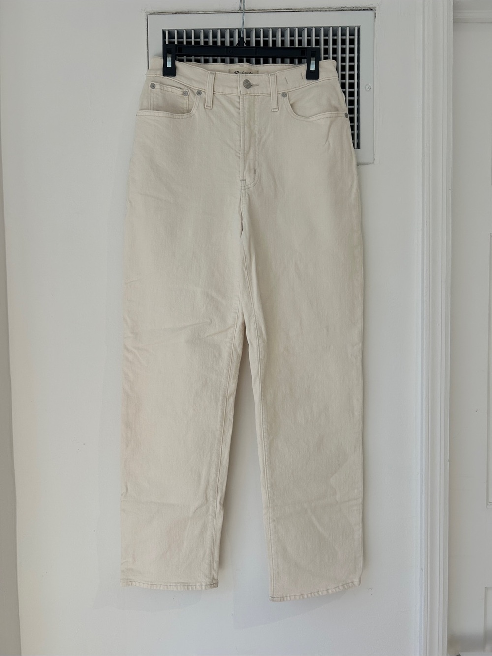 Madewell Cream  Perfect Vintage Straight-Leg High-Rise Jeans - Size 27